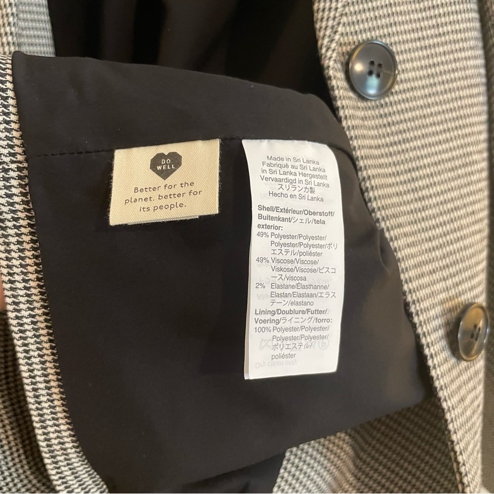 Madewell Dorset Blazer Jacket houndstooth grey black medium - Picture 5 of 7